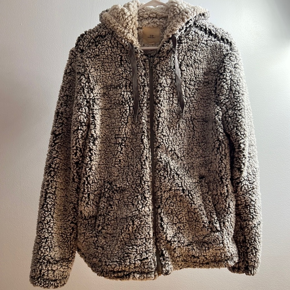 THREAD & SUPPLY Fleece Zip Hooded Jacket Small